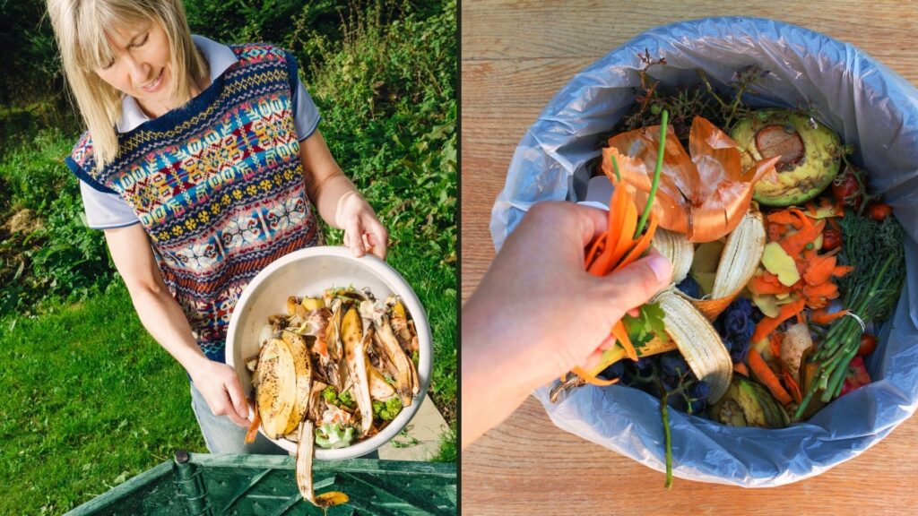 Collecting compost materials 