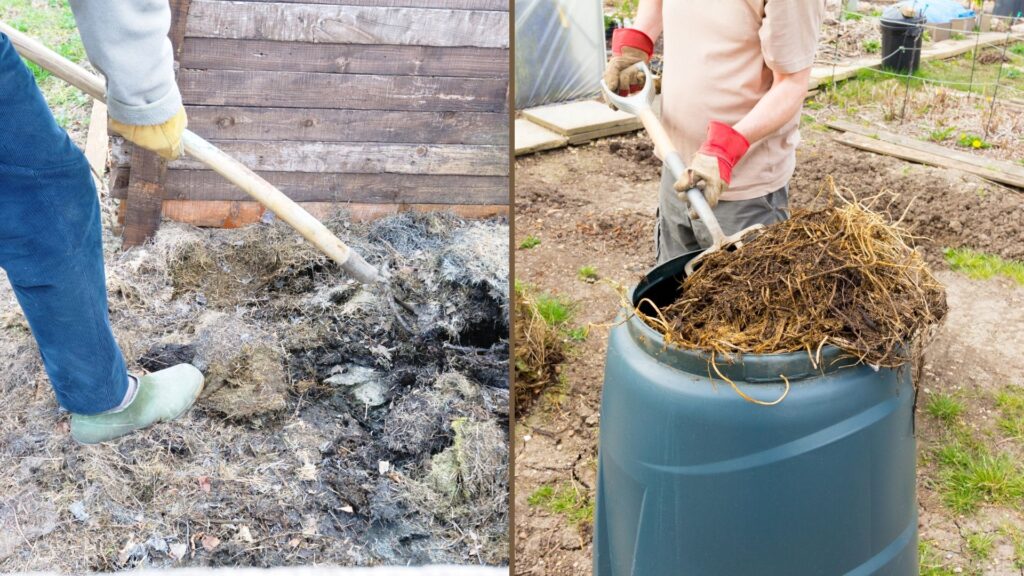 Turning a compost pile