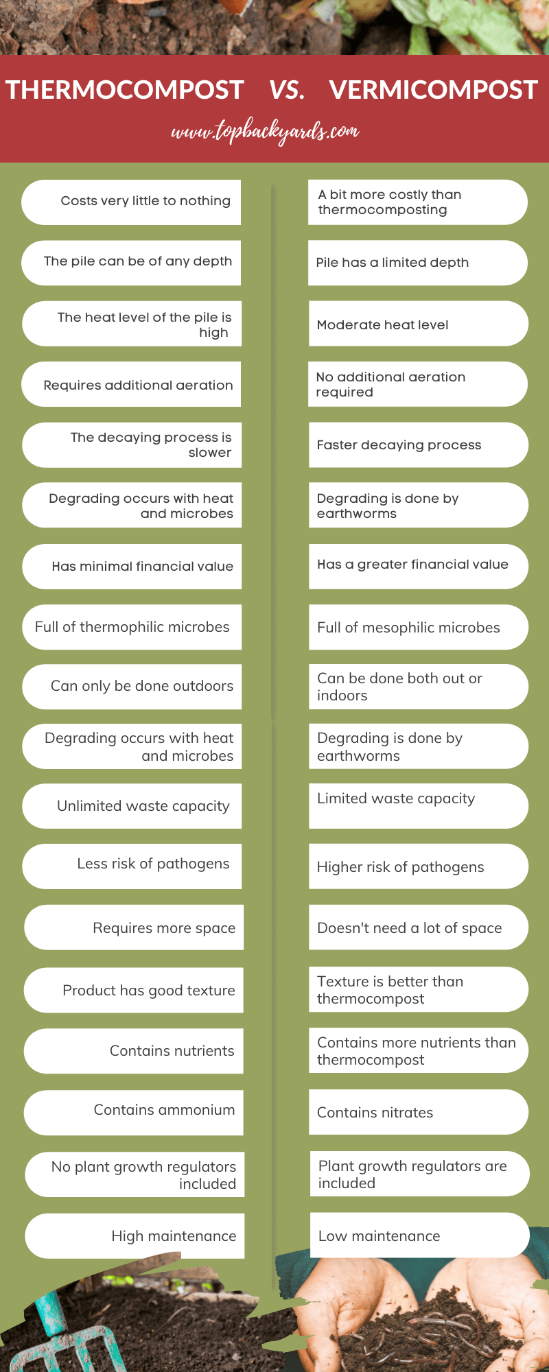 a big infographic on thermiocompost vs vermicompost