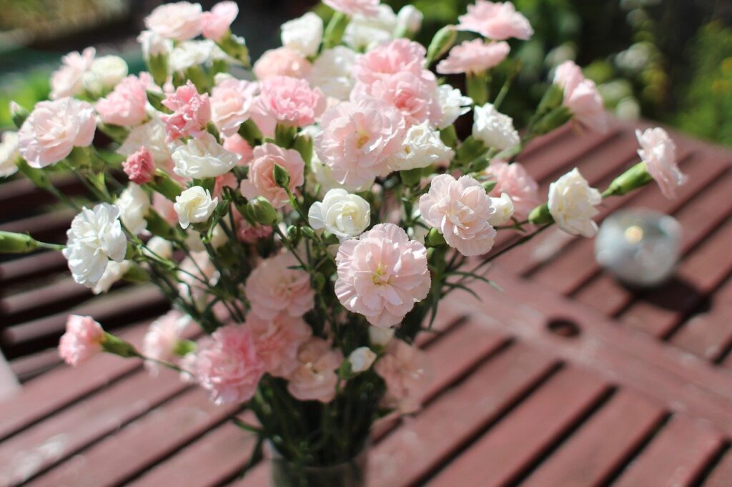 a bouquet of carnations